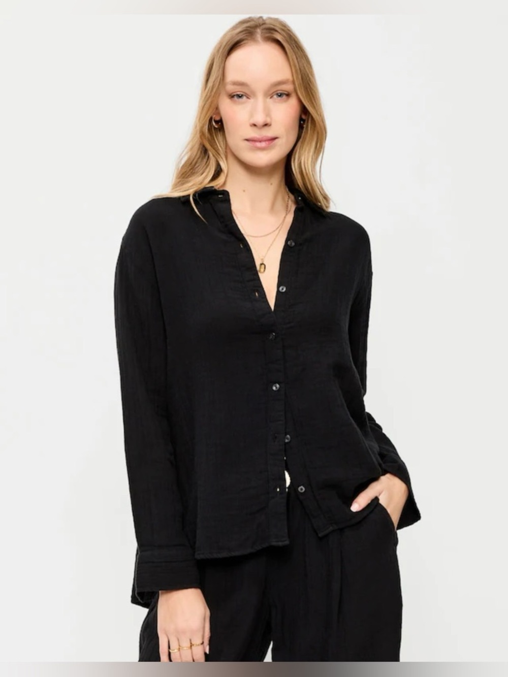 NWT Old Navy Open-Back Crinkle Gauze Button-Down
Shirt
